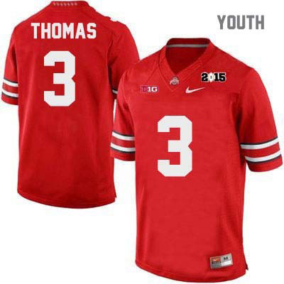 Ohio State Buckeyes Youth Michael Thomas #3 Red Authentic Nike 2015 Patch College NCAA Stitched Football Jersey EP19X42IJ